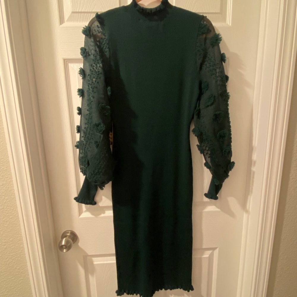 Almost Famous Emerald Long Sleeve Sweater Dress